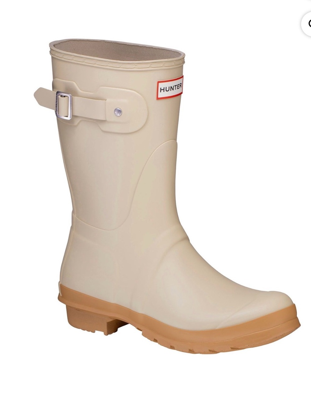 Hunter Womens Original Short Boot in Gravel/Biscuit Size 8 Nwt